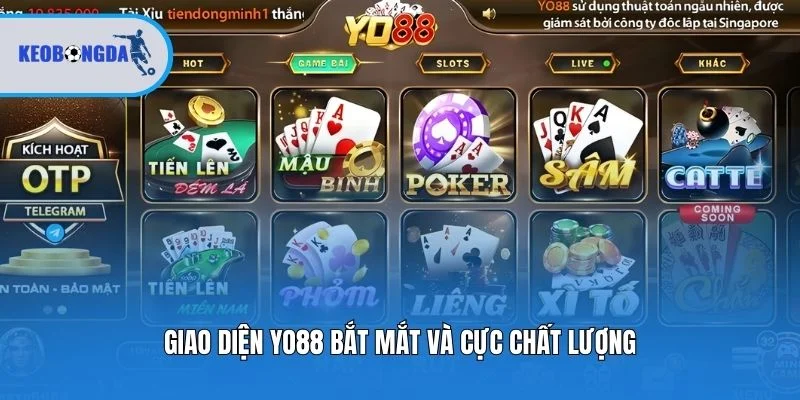 Giao diện Yo88 bắt mắt và cực chất lượng
