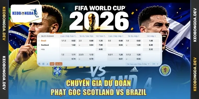 Chuyên gia dự đoán phạt góc Scotland vs Brazil